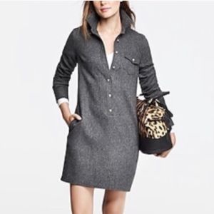 J Crew wool herringbone shirtdress